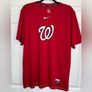 Nike MLB Men’s Authentic Performance Washington Nationals Tee - Red - Size Large